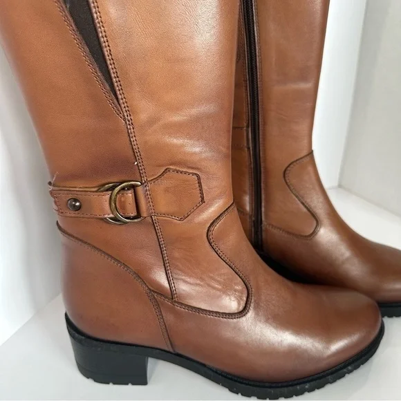 Mago Paula tall Women's Brown Leather Riding Boots - Picture 10 of 11